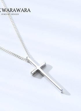 BOXWARAWARA原创设计银十字项链