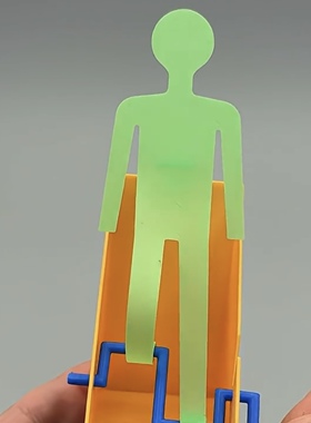 行走的男人手摇步行器解压摆件