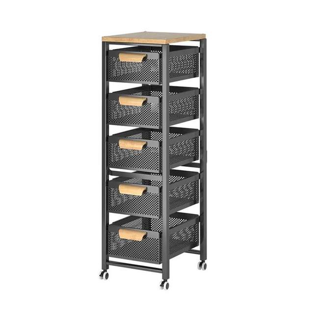 Household storage rack floor-standing trolley multi-layer kitchen supplies storage rack fruits and vegetables seasonings storage rack