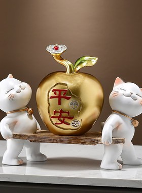招财猫葫芦摆件新中式客厅办公室玄关装饰工艺品搬家礼物乔迁礼品