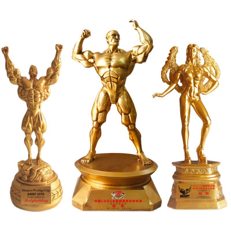 创意人物摆件健美健身小金人雕塑客厅家居装饰工艺品刻字赛事奖杯,淘宝优惠券,粉丝福利购,淘宝优惠卷