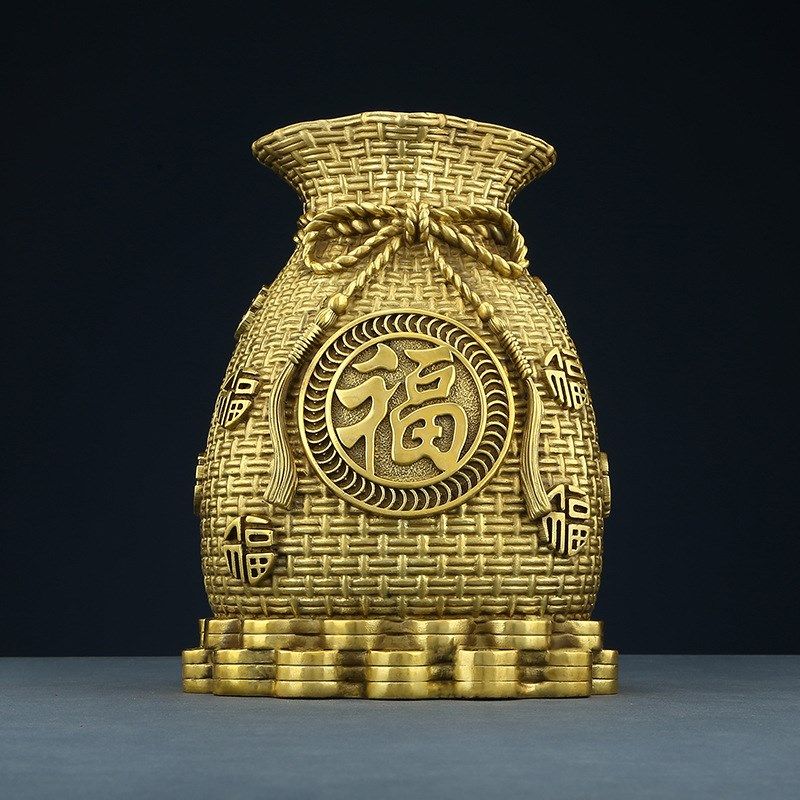 黄铜聚宝盆钱袋存钱罐办公室家居工艺品,淘宝优惠券,粉丝福利购,淘宝优惠卷