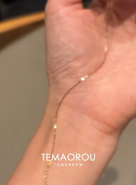 日系精致钛钢不掉色极细蛇骨金色素手链女款手环轻奢小众高级手饰