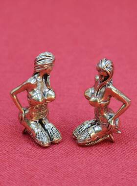 跨境热销黄铜黑丝美女趣味桌面小摆件家居客厅装饰品铜器工艺品