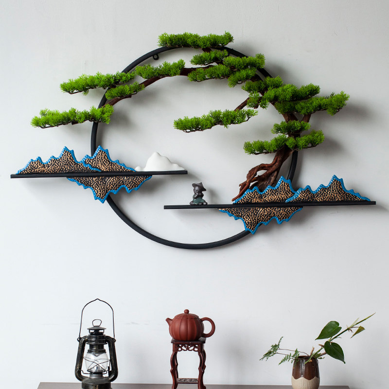 新中式装饰画客l厅玄关茶室背景墙装饰品铁艺迎客松壁饰,淘宝优惠券,粉丝福利购,淘宝优惠卷