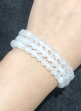 天然白月光三圈手链女款时尚小清新水晶多圈手串饰品百搭简约礼物