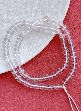 天然白水晶全净体猪大肠单圈手链108颗佛珠多层多圈文玩珠串男女