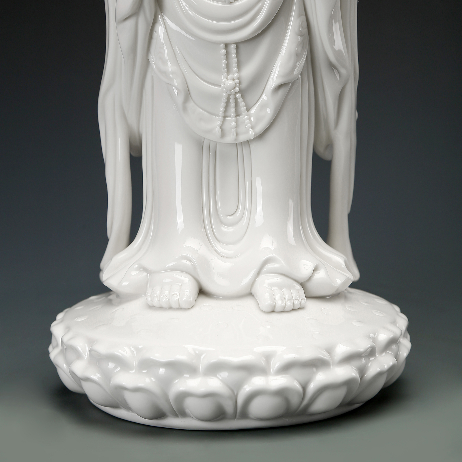 黼山堂普陀山南海观音菩萨佛像家用供奉佛堂观世音菩萨陶瓷摆件 - 图3