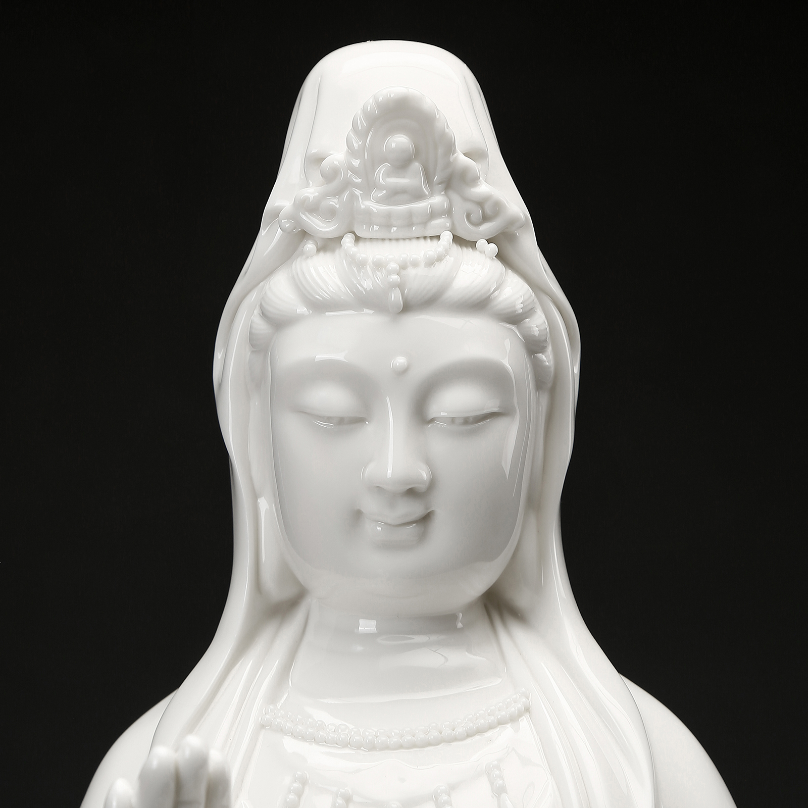 黼山堂普陀山南海观音菩萨佛像家用供奉佛堂观世音菩萨陶瓷摆件 - 图0