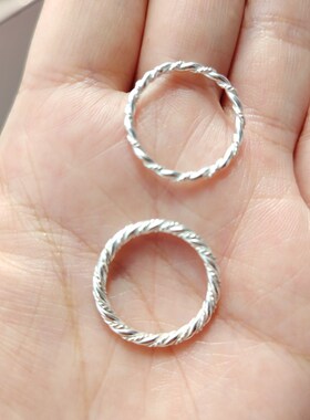 手工传统绞丝麻花999足银戒指手镯女闭口开口定做