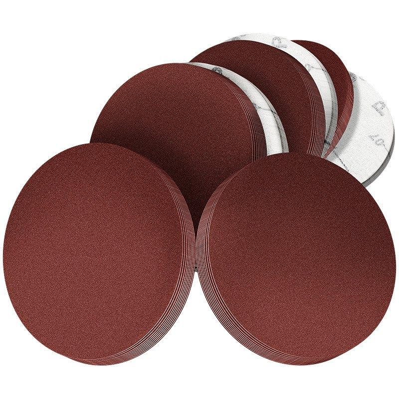 磨砂纸木工圆盘打磨抛光红砂纸4寸100mm自粘背绒沙片沙皮干磨气动,淘宝优惠券,粉丝福利购,淘宝优惠卷