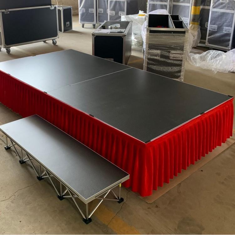 可伸缩铝合金拉网式舞台1x1M移动拼装折叠航空箱舞台 - 图0
