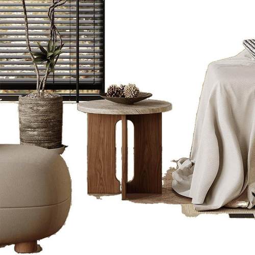 小户型复古原木家用客厅沙发洞石边几卧室床头移动圆桌阳台小茶几 - 图3