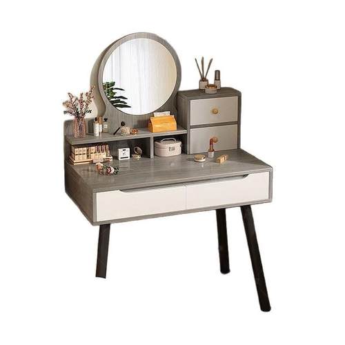 梳妆台卧室小型化妆台镜小户型双层化妆柜主卧带抽迷你化妆桌桌子 - 图3