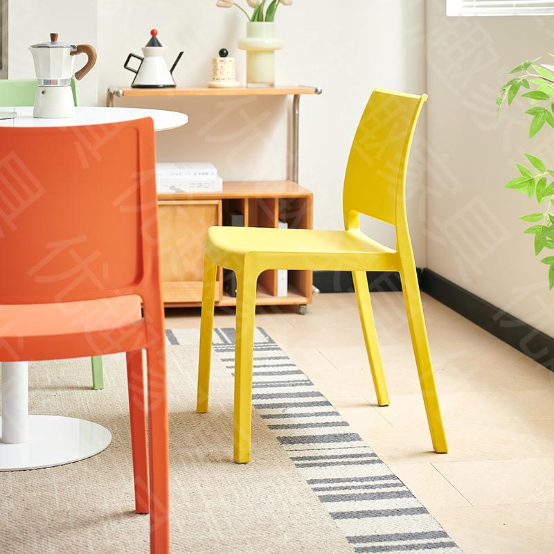 加厚塑料椅简约成人椅子可叠放餐椅家用靠背椅餐桌凳子户外休闲椅 - 图0