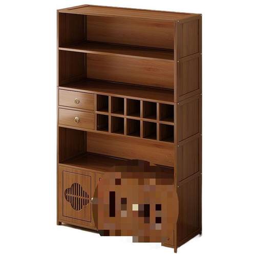 博古架非实木新中式茶水柜茶柜置物架沙发边几茶桌边柜茶具展示柜 - 图3