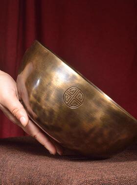 颂钵满月佛音碗瑜伽冥想铜钵钵盂音钵碗疗愈赠送音疗课程尼泊尔
