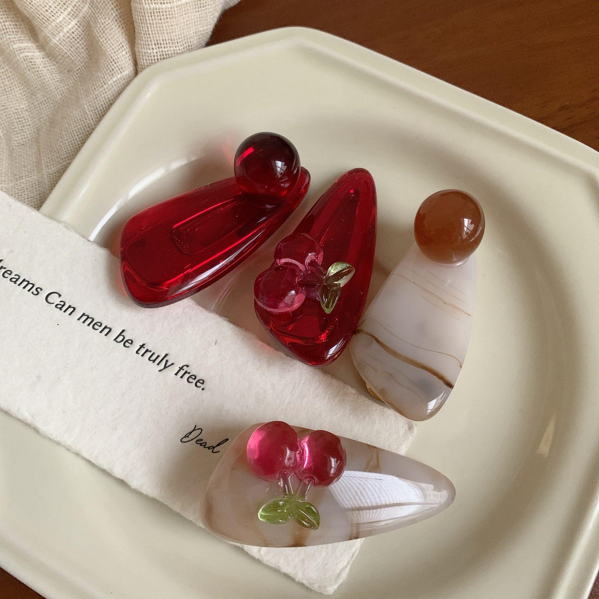 樱桃果冻2个发夹边夹侧边少女刘海夹前额甜美高级感碎发子头饰ins,淘宝优惠券,粉丝福利购,淘宝优惠卷