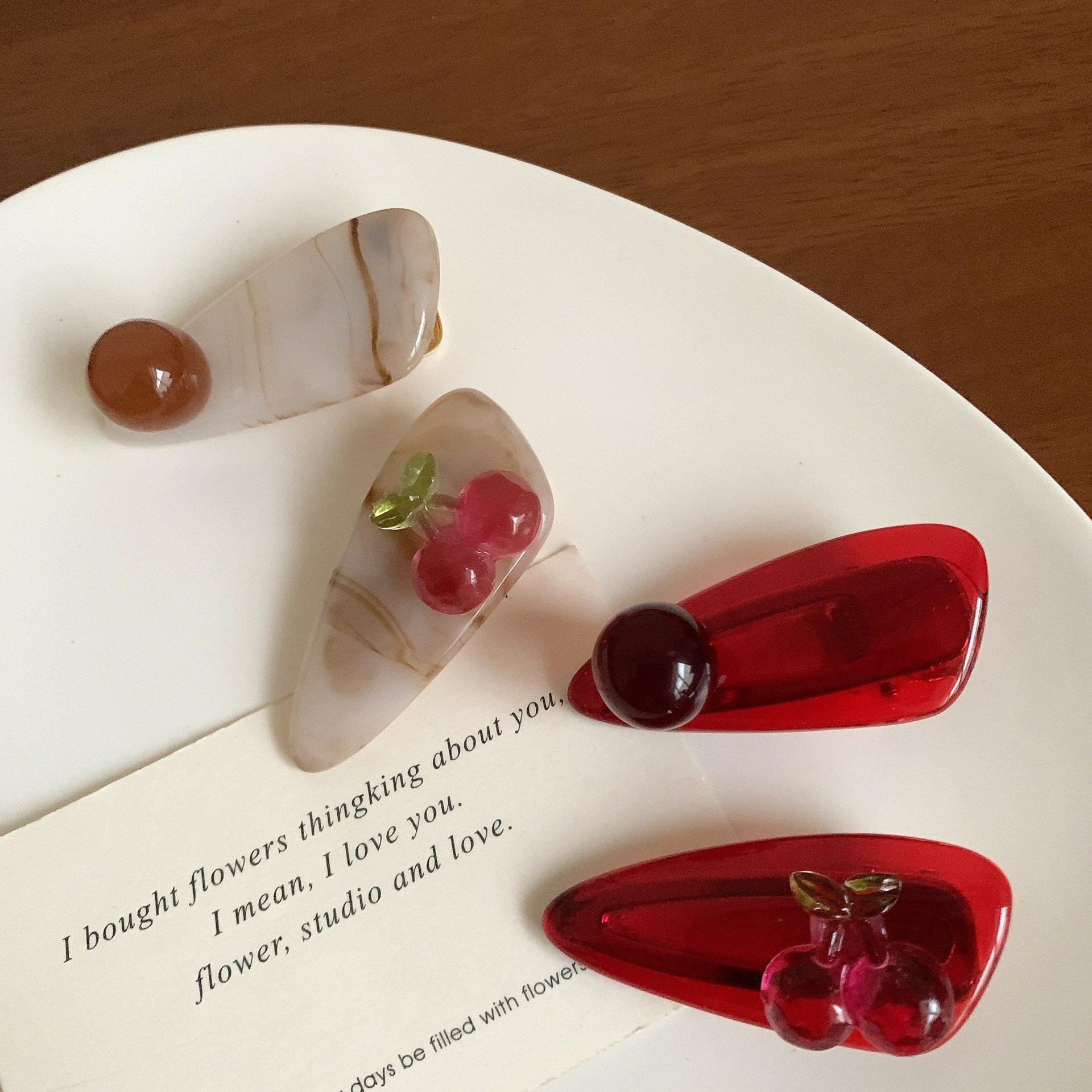 樱桃果冻2个发夹边夹侧边少女刘海夹前额甜美高级感碎发子头饰ins,淘宝优惠券,粉丝福利购,淘宝优惠卷