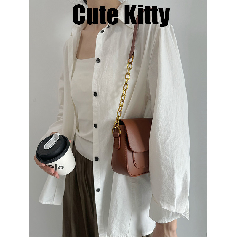 Cute Kitty法棍小方包洋气时尚链条通勤腋下包女小众单肩斜挎包,淘宝优惠券,粉丝福利购,淘宝优惠卷