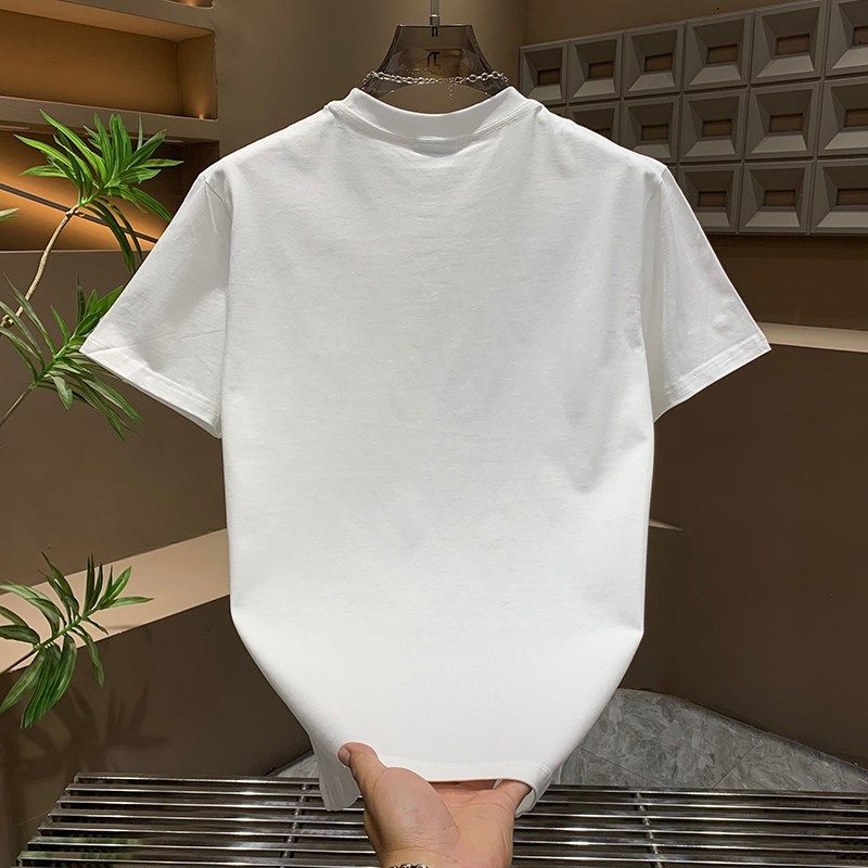 个性烫钻翅膀黑色圆领T恤男士2025夏季款休闲Q时尚宽松显瘦半截袖,淘宝优惠券,粉丝福利购,淘宝优惠卷