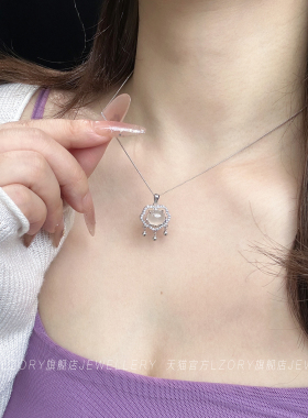 新中式平安锁吊坠项链S925银