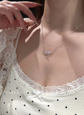 官方纯银流苏蝴蝶项链女轻奢