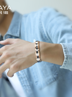 飒雅小众磁石手链男士情侣潮韩版个性潮情人节礼物钨金手链女手饰