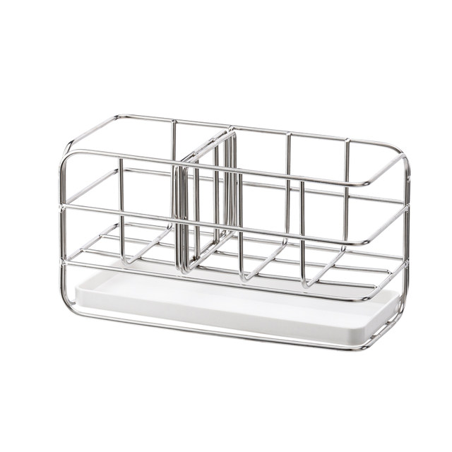 Wall-mounted stainless steel kitchen sponge drain rack pool sink table storage rack small dishwashing cloth storage basket