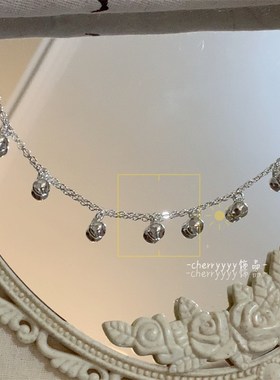 古风小铃铛手链少女心基础简约叠戴镀银搭配精致清冷手饰2023新款