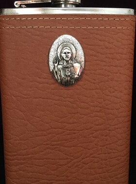 古银雕刻圣心像包皮加厚B不锈钢葡萄酒壶弥撒用品