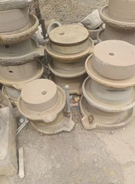 怀旧老物件小石磨推磨石户外摆件装饰道具