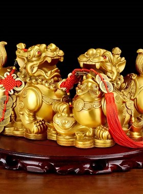 貔貅摆件一对客厅店铺家居用办公桌招财纯铜貔恘皮丘貔犰开业礼品