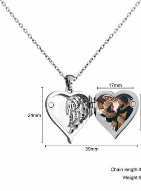 2023年母亲节新款爱心照片项链女款时尚百搭锁骨链个性铜材质吊坠