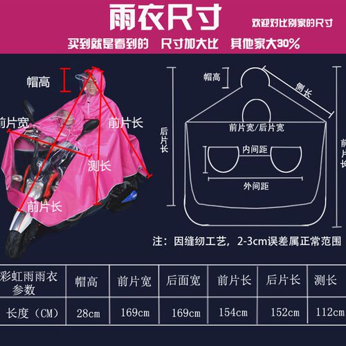 电瓶车雨衣双人母子电动车自行车雨披亲子可拆卸面罩前后大人小孩 - 图2