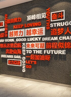 办公司进门形象背景墙装饰企业文化高级氛围会议室励志标语贴布置
