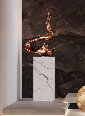 现代创意浪花雕塑抽象工艺品酒店大堂走廊过道艺术装饰品落地摆件