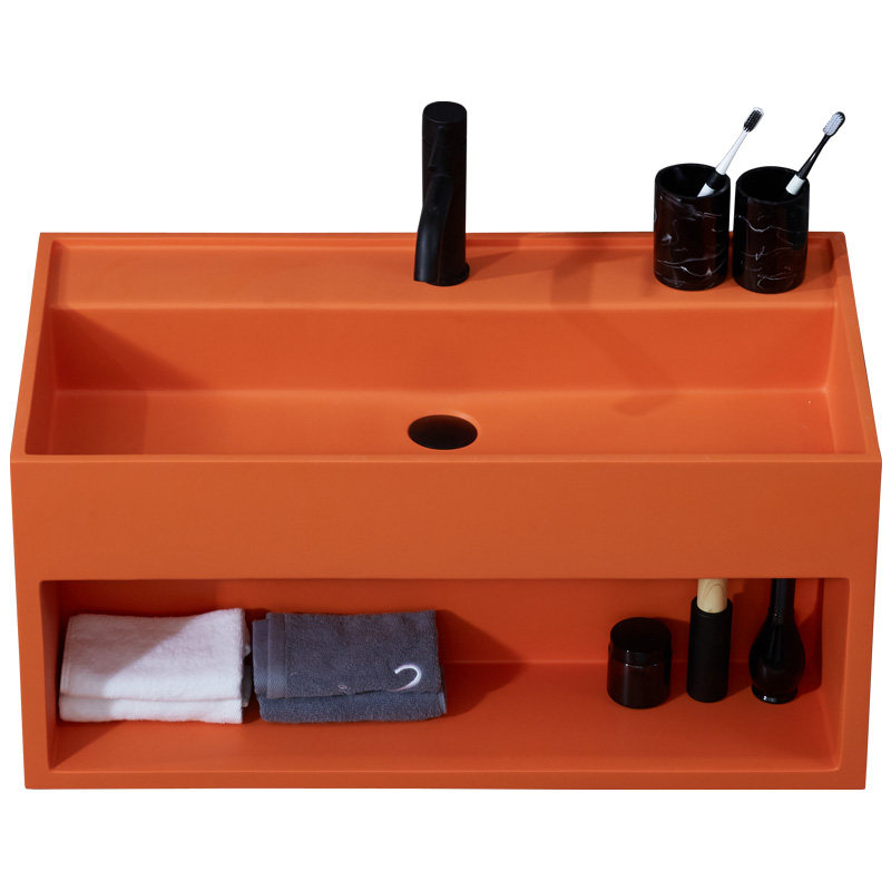 北欧人造石浴室柜组合洗手盆洗脸柜挂壁式挂墙式卫生间台盆柜橙色,淘宝优惠券,粉丝福利购,淘宝优惠卷