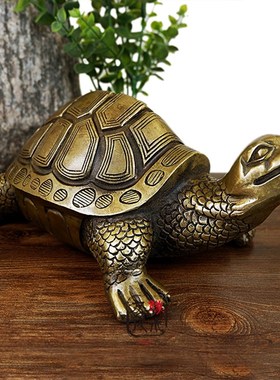 铜龟铜乌龟长寿龟 鎮宅装饰金钱手把玩件 客厅办公室家居摆饰