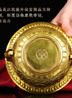 纯正黄铜聚宝盆摆件做生意t商铺公司前台收银台会客室桌面客厅装