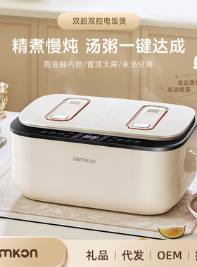 双胆双控电饭煲家用可拆卸内胆同时煮饭煲汤智能电饭锅两个胆分体