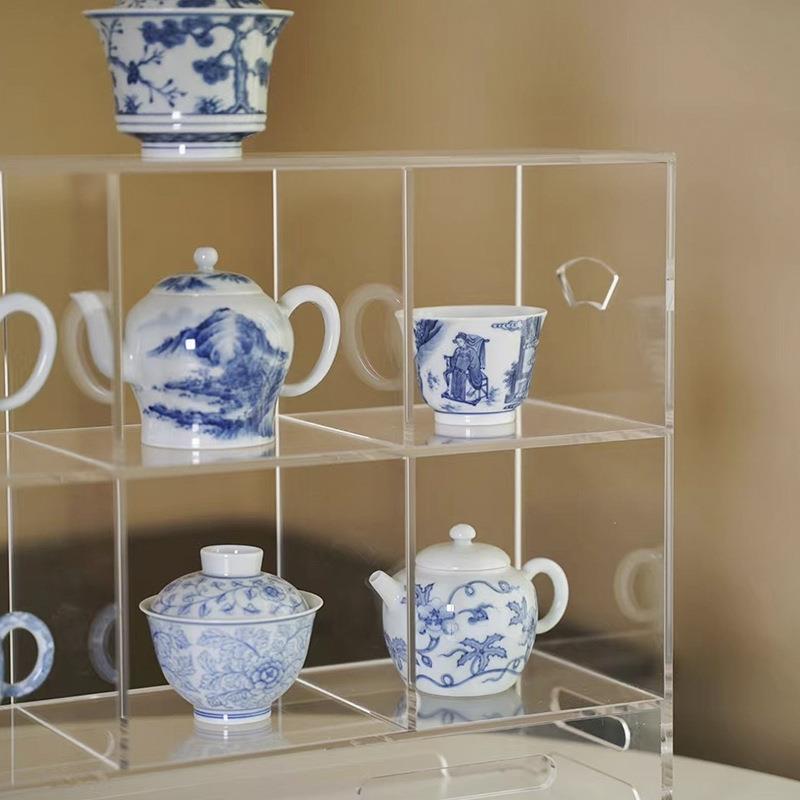 立木堂有色亚克力多宝阁展示架博古架茶棚茶壶新中式茶器收纳架 - 图3