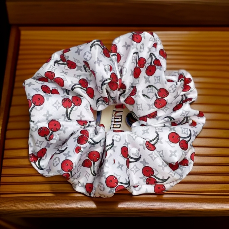 24号L字母樱桃新款发圈大肠圈复古百搭简约发绳马尾发绳 - 图2