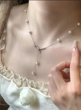 长款满天星珍珠女款新款项链高级感轻奢独特小众锁骨颈链配饰