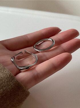 两件套不规则素圈开口戒指女简约个性指环轻奢小众食指戒