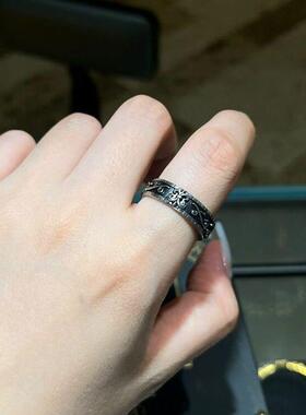 暗黑复古风镂空鸢尾花戒指女甜酷辣妹风指环小众设计感食指戒