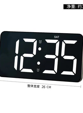 简约新款挂钟电子时钟数字时间显示器桌面台式万年历现代客厅挂墙