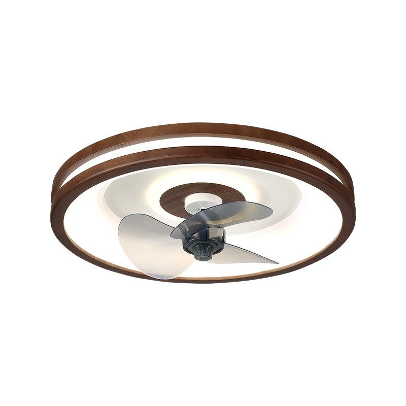 实木变频风扇灯简约现代智能吸顶灯胡桃木色电扇灯LED卧室房间灯,淘宝优惠券,粉丝福利购,淘宝优惠卷
