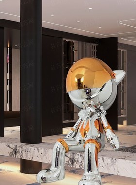 落地大摆件网红卡通太空猫酒店商场客厅创意人物雕塑装饰艺术品