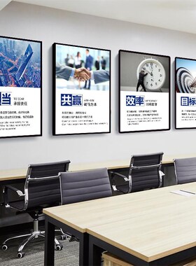 企业文化墙励志标语壁画公司装饰画办公室挂画会议室车间走廊标语